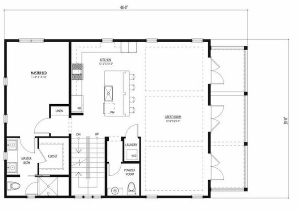 Beach Floor Plan - Main Floor Plan #443-12