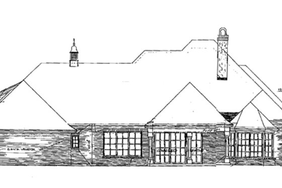 Exterior - Rear Elevation for European House Plan #310-281 - 4 bed, 3.5 bath