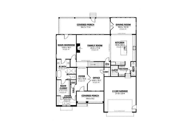 Dream House Plan - Floor Plan - Main Floor for Country House Plan #1080-10 - 4 bed, 3.5 bath