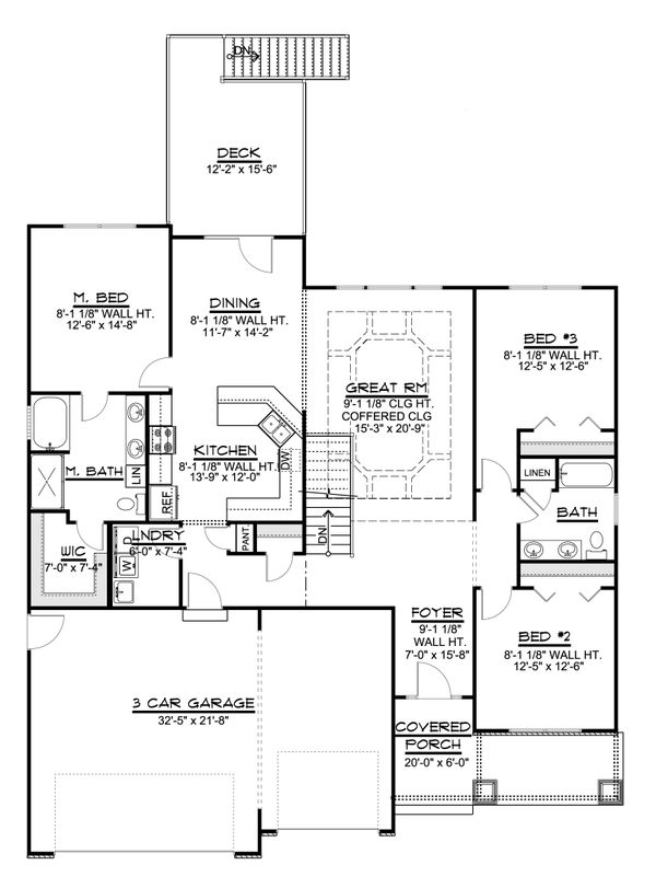 Dream House Plan - Ranch Floor Plan - Main Floor Plan #1064-70