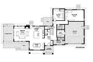 Floor Plan - Main Floor for Contemporary House Plan #1042-19 - 4 bed, 3.5 bath