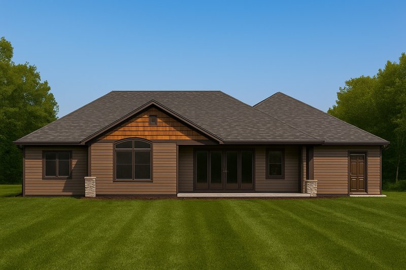 Home Plan - Exterior - Rear Elevation for Craftsman House Plan #112-303 - 3 bed, 2 bath