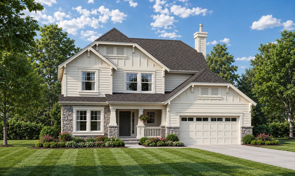 Exterior - Front Elevation 2 for Cottage House Plan #20-2033 - 4 bed, 2.5 bath