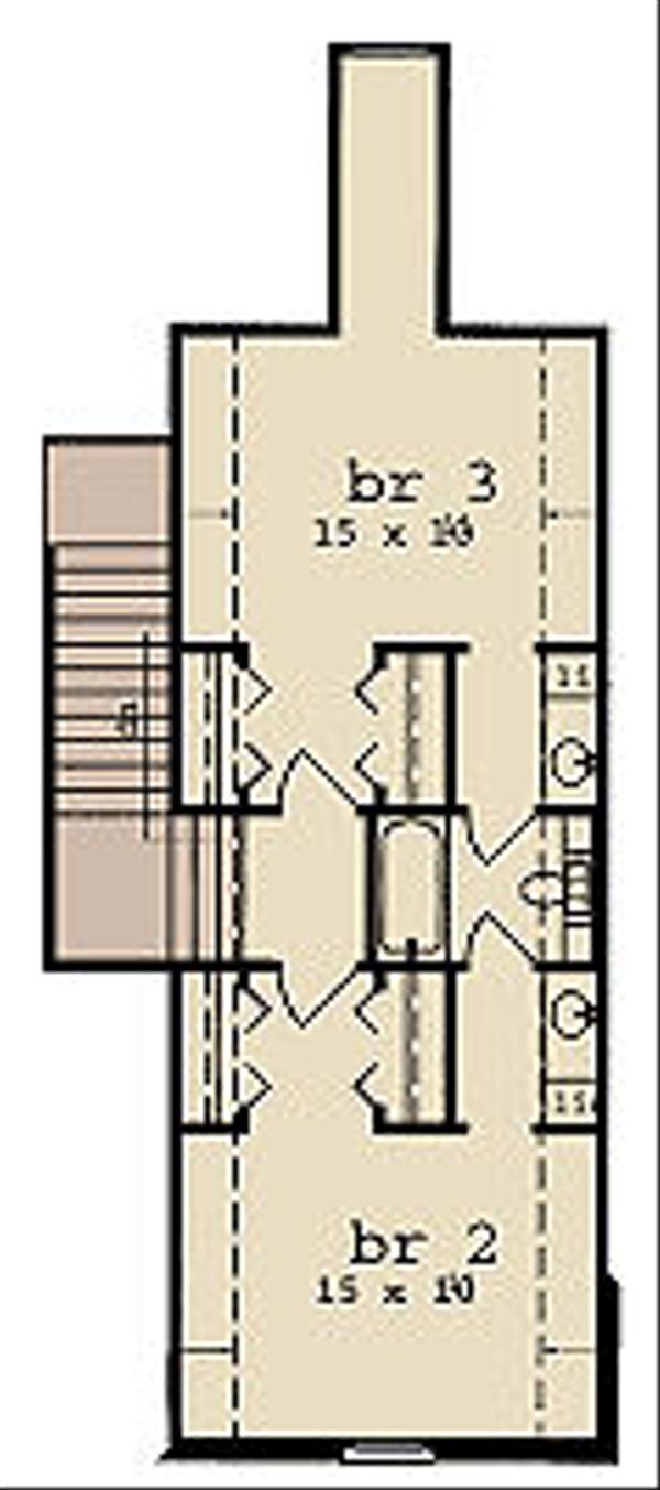 Architectural House Design - European Floor Plan - Upper Floor Plan #36-475