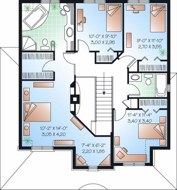 Farmhouse Floor Plan - Upper Floor Plan #23-864