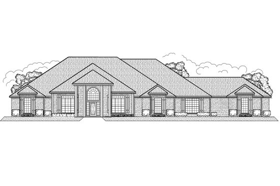 Exterior - Front Elevation for Classical House Plan #65-458 - 4 bed, 5 bath