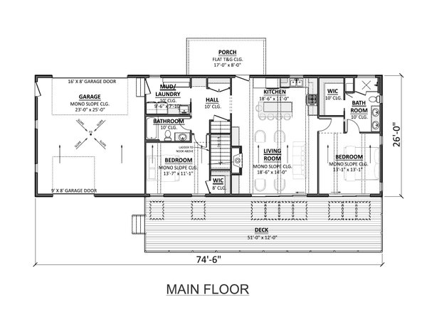 House Design - Floor Plan - Main Floor for Country House Plan #1089-56 - 4 bed, 3 bath