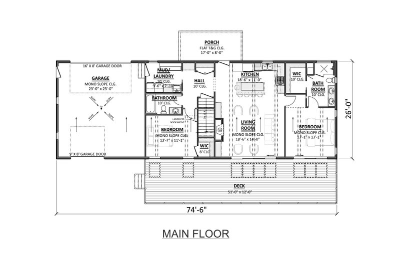 Dream House Plan - Floor Plan - Main Floor for Country House Plan #1089-56 - 4 bed, 3 bath
