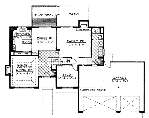 Architectural House Design - Traditional Floor Plan - Main Floor Plan #92-205
