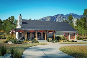Barndominium Exterior - Front Elevation Plan #430-363