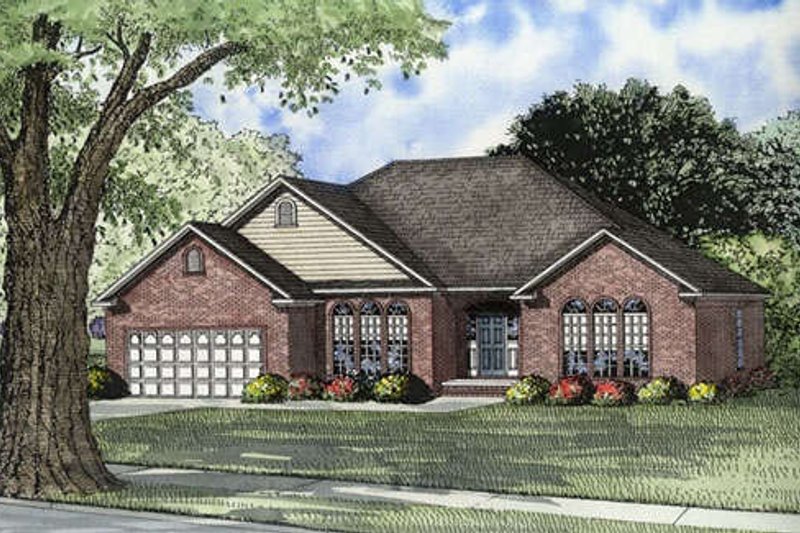 Architectural House Design - Traditional Exterior - Front Elevation Plan #17-545