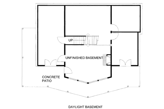 Floor Plan - Lower Floor for Cabin House Plan #117-777 - 3 bed, 2.5 bath