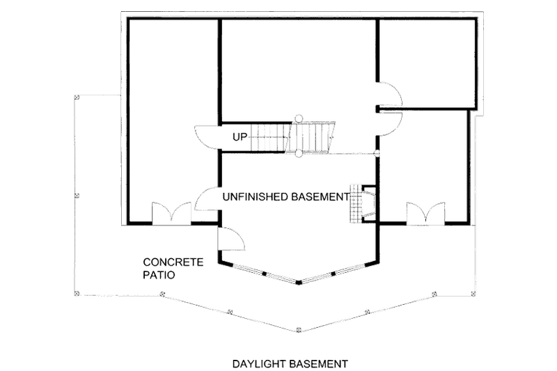 Architectural House Design - Floor Plan - Lower Floor for Cabin House Plan #117-777 - 3 bed, 2.5 bath