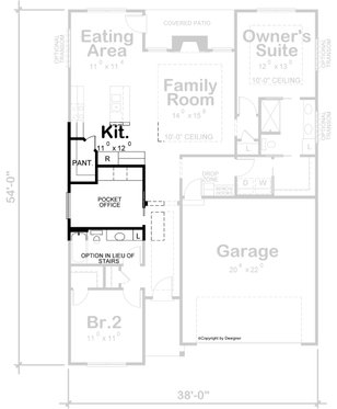 Floor Plan - Other Floor for Farmhouse House Plan #20-2477 - 2 bed, 2 bath