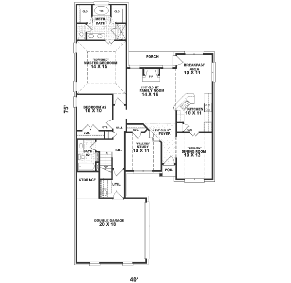 Traditional Floor Plan - Main Floor Plan #81-257