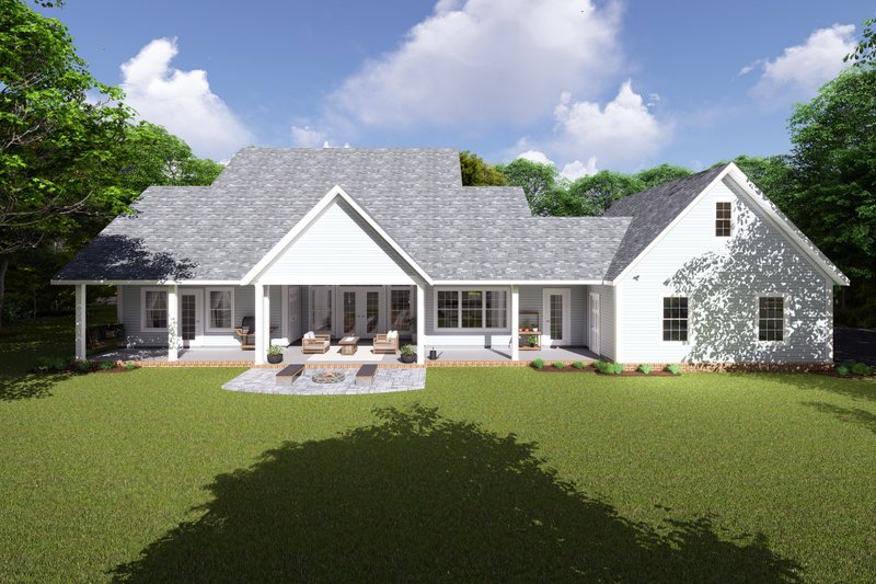 House Plan Design - Exterior - Rear Elevation for Country House Plan #20-2041 - 4 bed, 3 bath