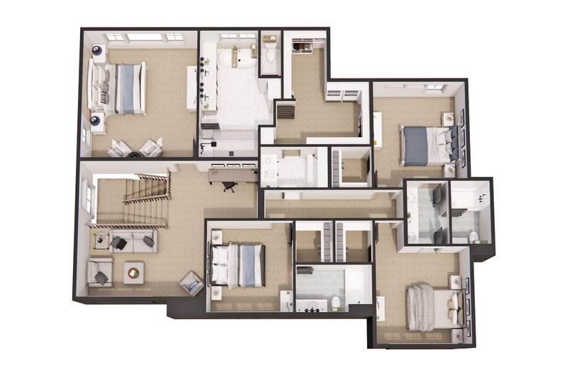 Dream House Plan - Floor Plan - Upper Floor 1 for Craftsman House Plan #51-1267 - 4 bed, 3.5 bath