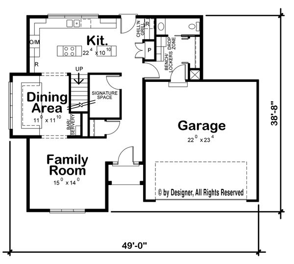 House Plan Design - Traditional Floor Plan - Main Floor Plan #20-2273