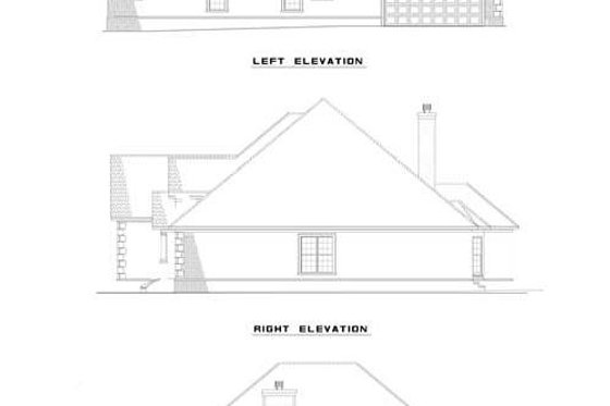 Exterior - Rear Elevation for European House Plan #17-526 - 4 bed, 3 bath