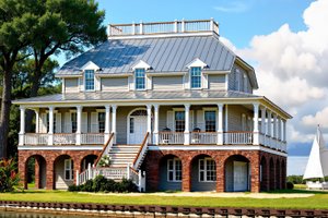 House Blueprint - Beach Exterior - Front Elevation Plan #137-405