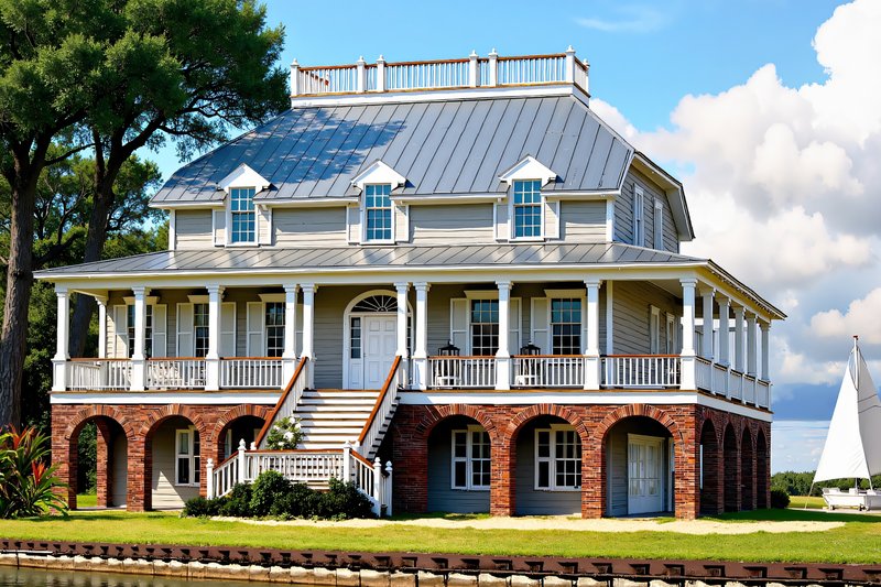 House Blueprint - Beach Exterior - Front Elevation Plan #137-405