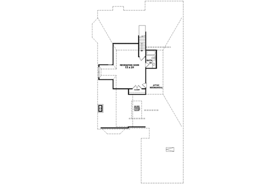 Floor Plan - Upper Floor for European House Plan #81-616 - 3 bed, 2 bath