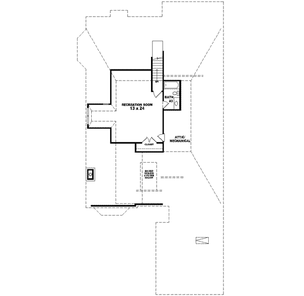 European Floor Plan - Upper Floor Plan #81-616