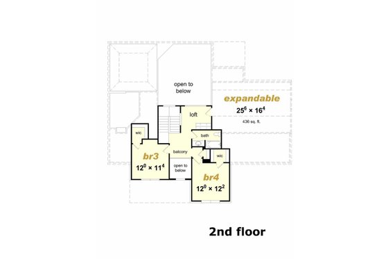 Floor Plan - Upper Floor for Traditional House Plan #329-352 - 4 bed, 3 bath