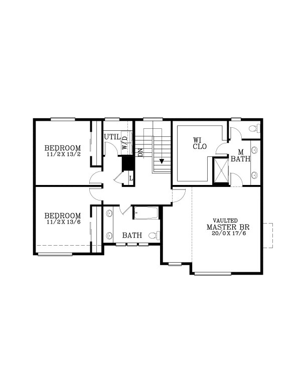 Architectural House Design - Prairie Floor Plan - Upper Floor Plan #53-750
