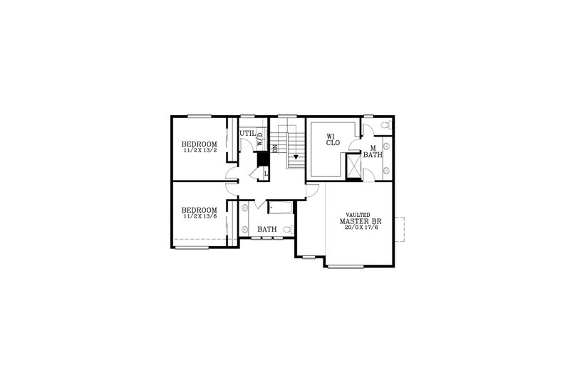 Architectural House Design - Floor Plan - Upper Floor for Prairie House Plan #53-750 - 3 bed, 2.5 bath