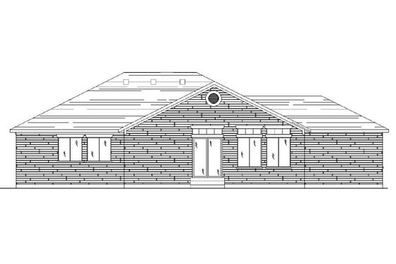 Exterior - Rear Elevation for Ranch House Plan #5-232 - 4 bed, 3 bath