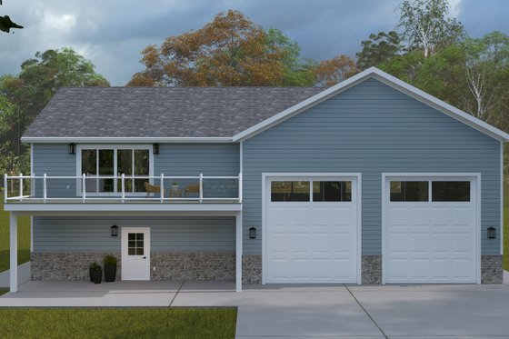 Exterior - Rear Elevation for Barndominium House Plan #1060-379 - 1 bed, 1.5 bath