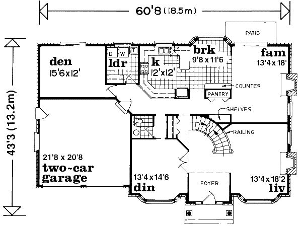 Colonial Floor Plan - Main Floor Plan #47-555