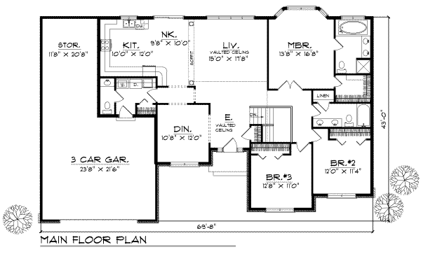 Traditional Floor Plan - Main Floor Plan #70-273
