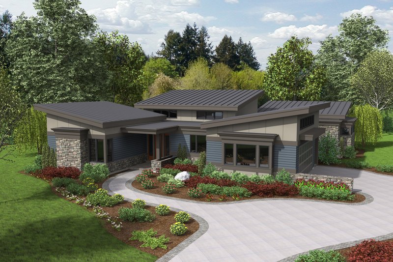 Dream House Plan - Modern Exterior - Front Elevation Plan #48-497