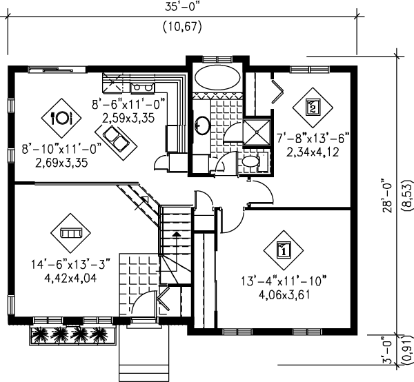 Ranch Floor Plan - Main Floor Plan #25-1123