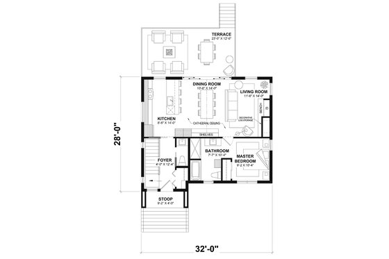 Floor Plan - Main Floor for Cabin House Plan #23-2857 - 4 bed, 2.5 bath