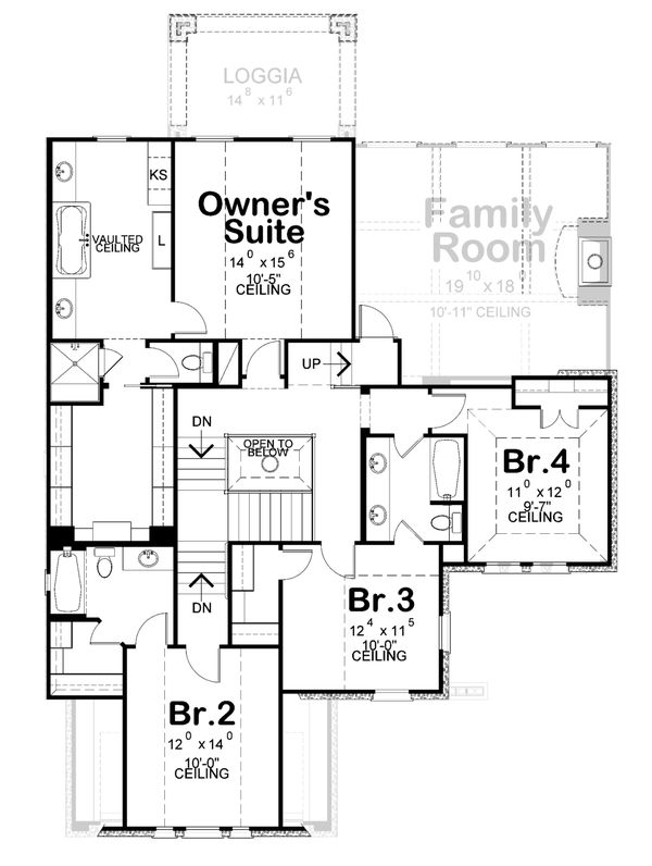 House Design - European Floor Plan - Upper Floor Plan #20-2448