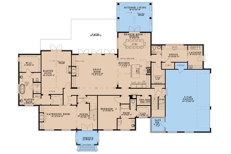 Home Plan - Floor Plan - Main Floor for European House Plan #923-312 - 4 bed, 4.5 bath