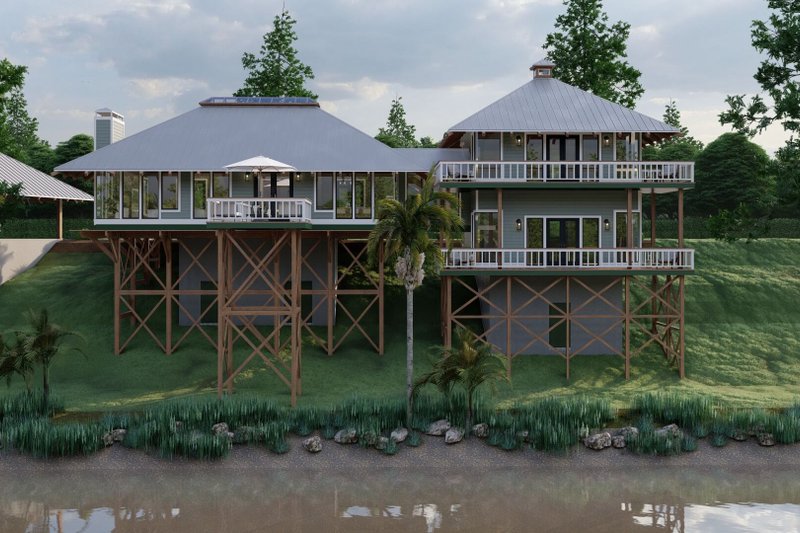 Dream House Plan - Exterior - Rear Elevation 3 for Southern House Plan #17-559 - 2 bed, 2.5 bath