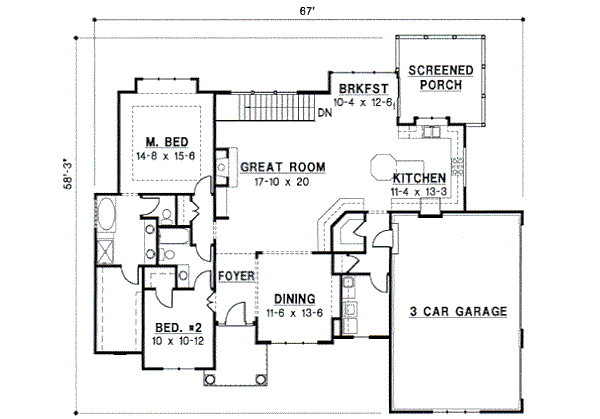 Traditional Floor Plan - Main Floor Plan #67-319