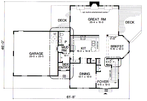 Colonial Floor Plan - Main Floor Plan #312-836