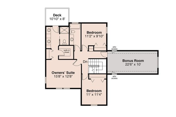 Floor Plan - Upper Floor for Traditional House Plan #124-180 - 3 bed, 2.5 bath
