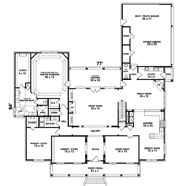 Colonial Floor Plan - Main Floor Plan #81-647