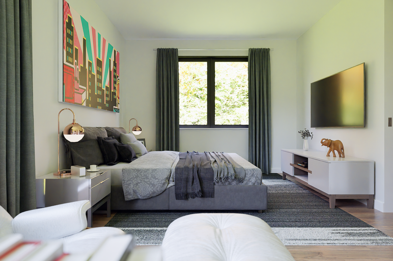 House Blueprint - Interior - Master Bedroom 1 for Contemporary House Plan #48-1203 - 3 bed, 2 bath
