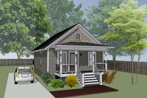 Cottage Exterior - Front Elevation Plan #79-102