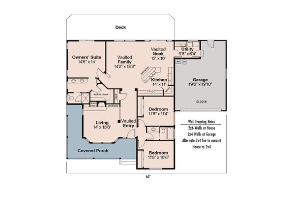 Farmhouse Floor Plan - Main Floor Plan #124-406