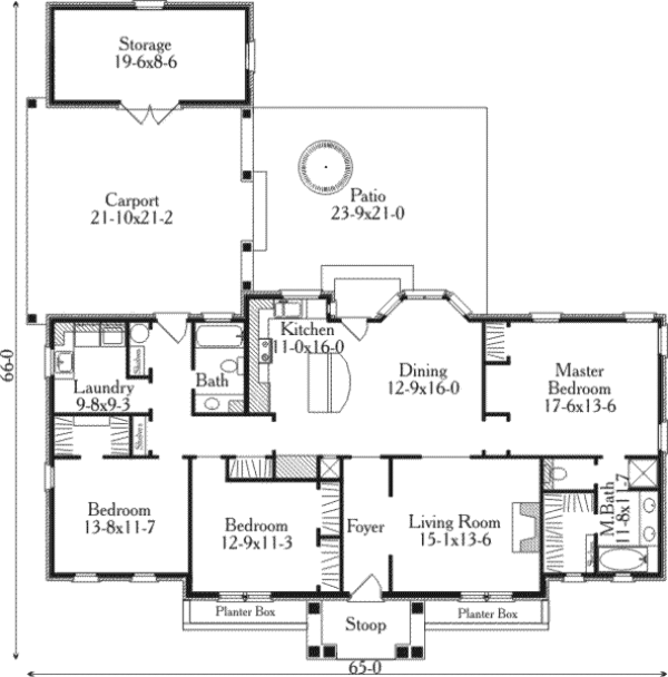 Architectural House Design - Southern Floor Plan - Main Floor Plan #406-288