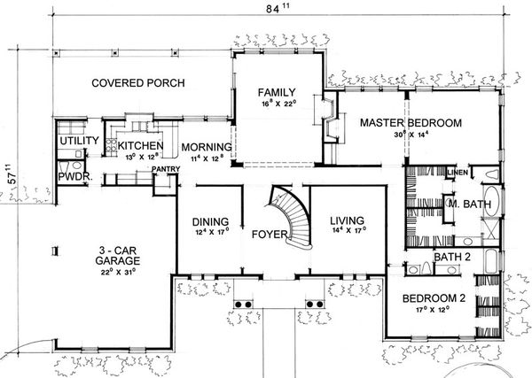 Architectural House Design - Classical Floor Plan - Main Floor Plan #472-1