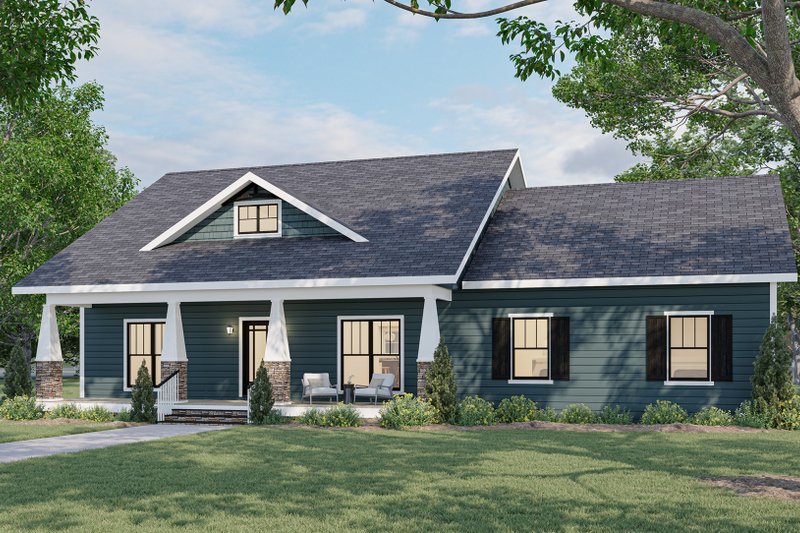 Dream House Plan - Bungalow Exterior - Front Elevation Plan #44-197